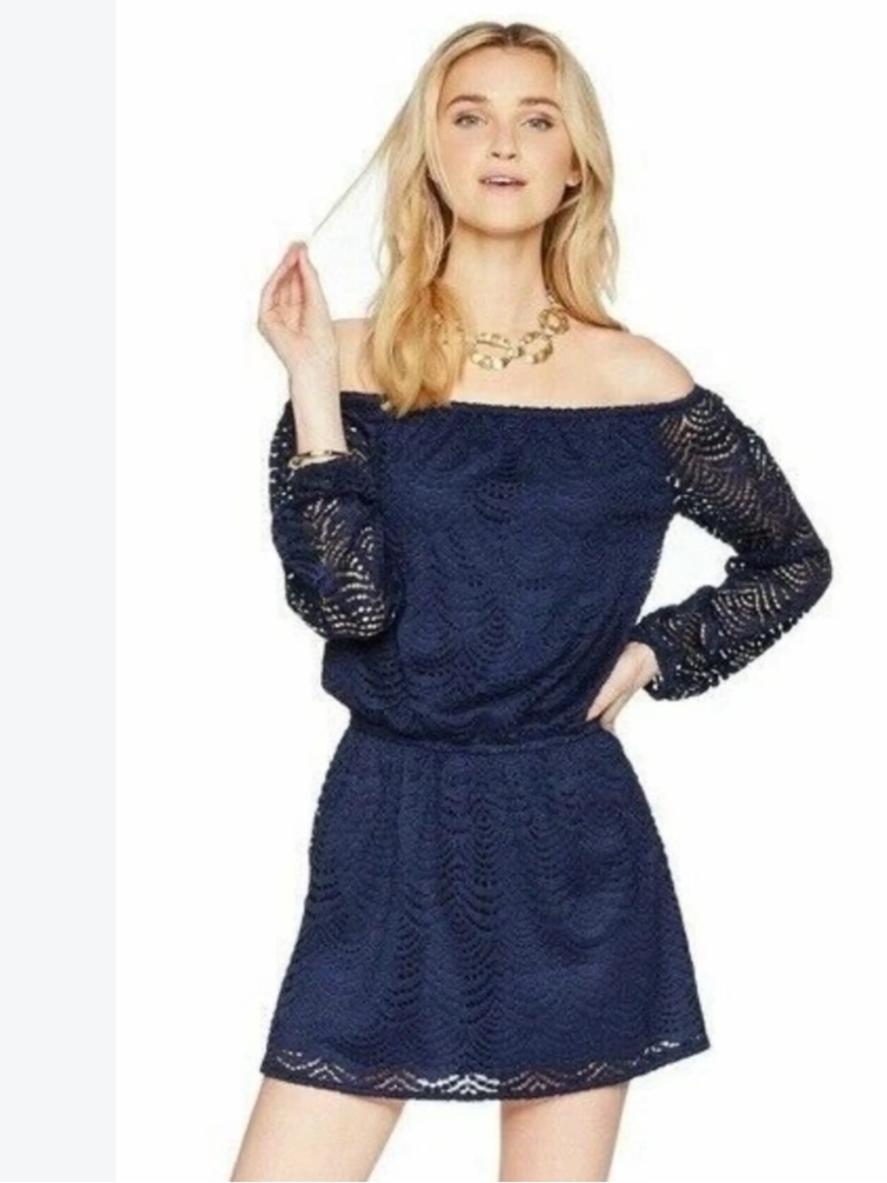 Lilly Pulitzer Romper Women Lana Skort Skirt Lace Navy Work Party size M